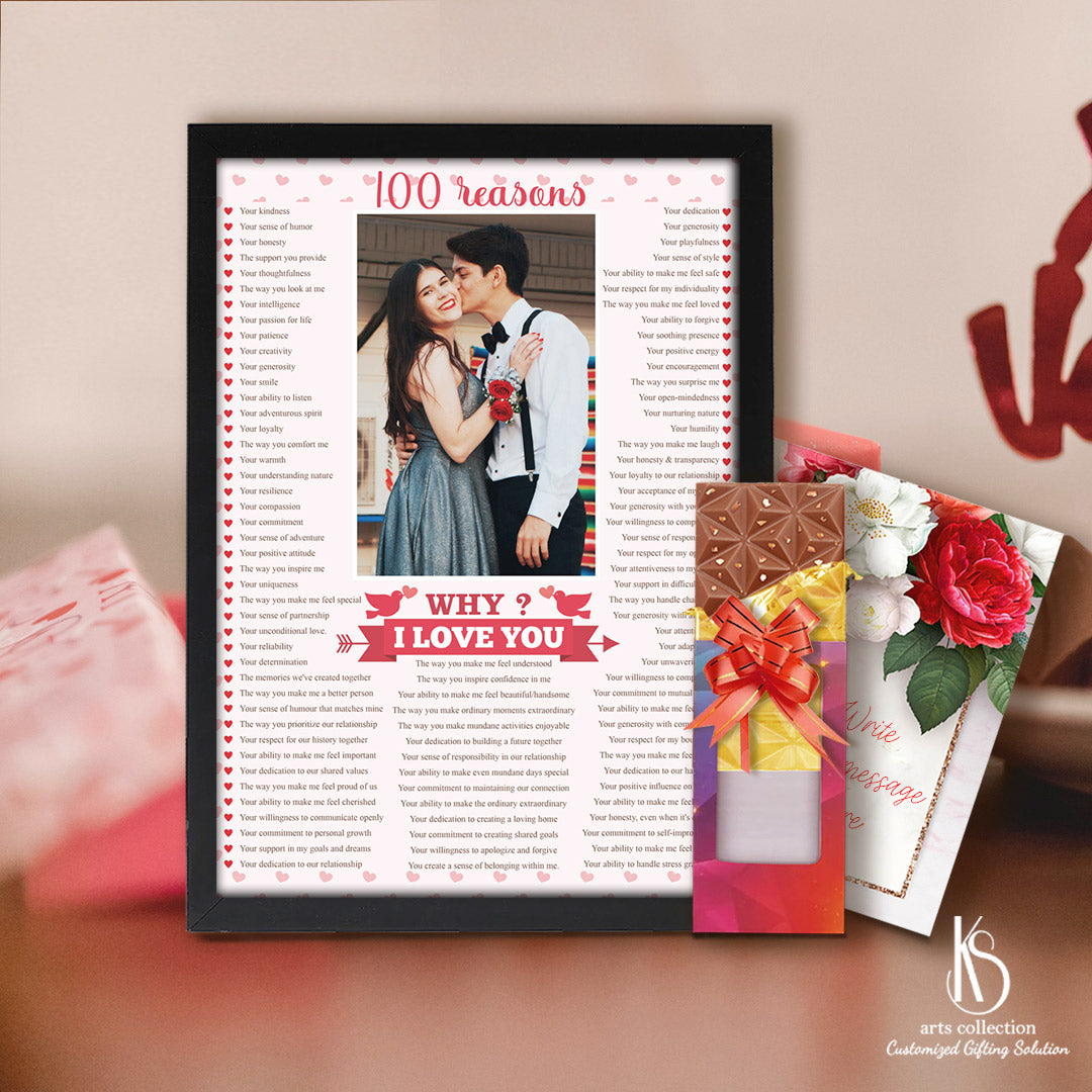 Show your love with a meaningful gift! Our KS 100 Reasons why I Love You Gift can be personalized and customized just for you. Order now from our online gift shop!