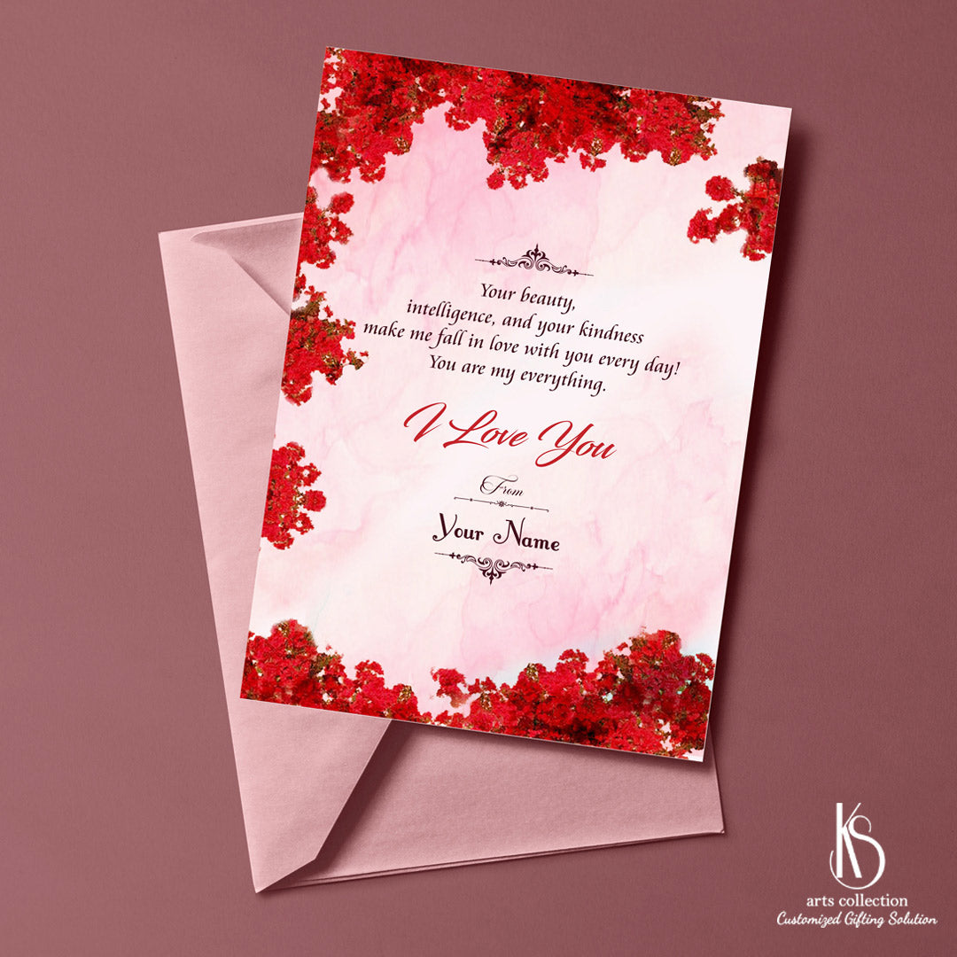 Introducing our Beautiful Floral Greeting Card, a perfect addition to any special occasion. Browse our Online Gift Shop for more personalized and customized gifts.