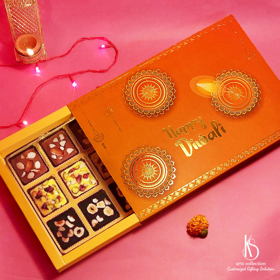 Make someone's Diwali sweeter with our KS Celebration Diwali Chocolate Boxes. Perfect for gifting and fully customizable at our online Gift Shop