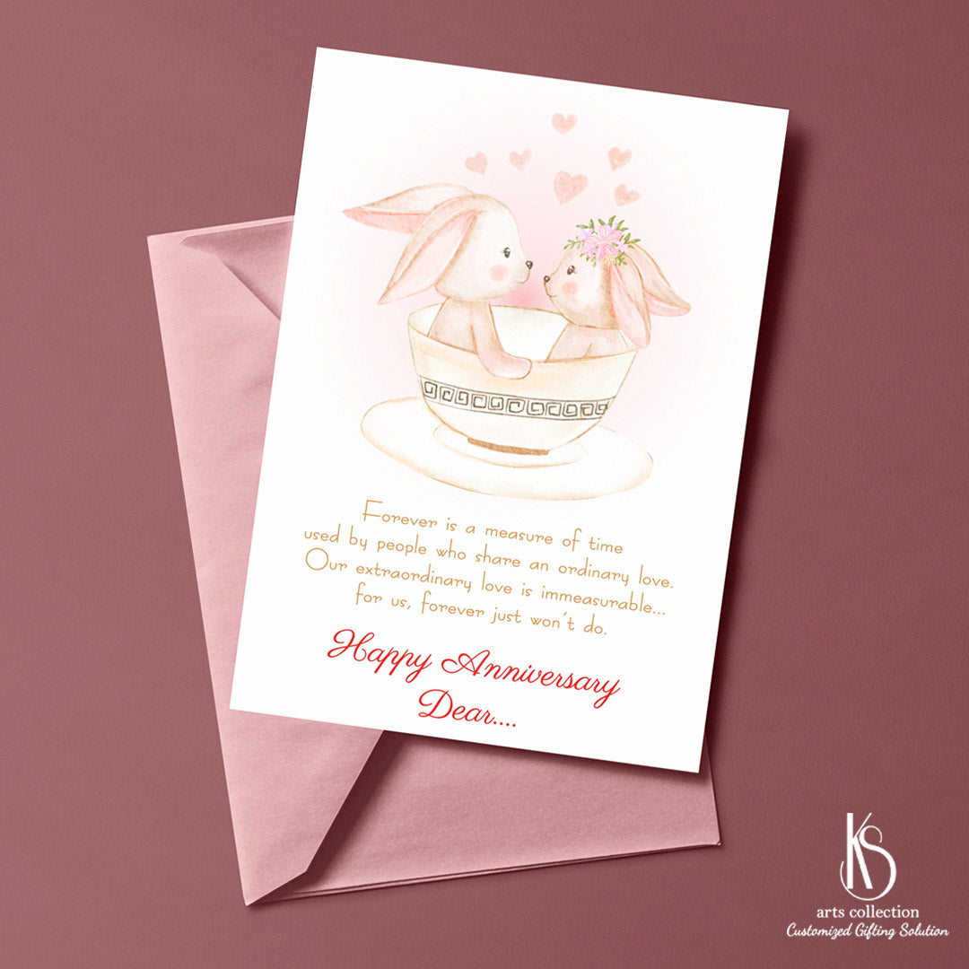 Celebrate special moments with our adorable KS Cute Bunny Greeting Card. Perfect for personalised gifts at our Online Gift Shop. Spread the love!