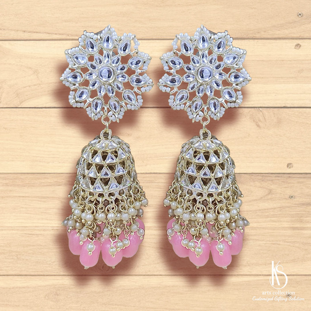 Shine bright with these exquisite KS Diamond Jhumkas. The ideal gift for someone special from our curated selection of personalised gifts.