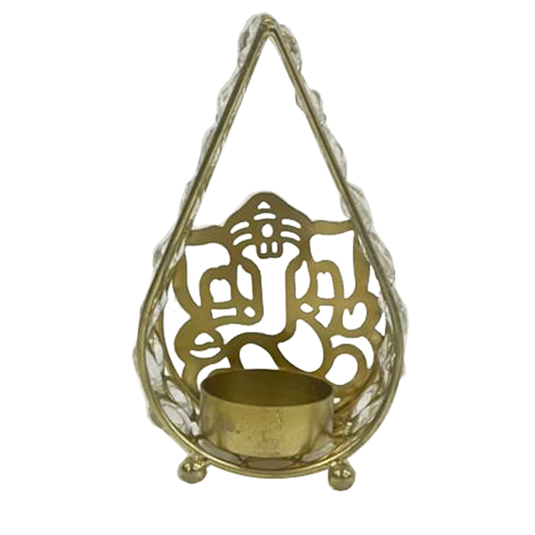 Create a serene ambiance with our metal Ganesha tealight candle holder. Find the perfect personalized gift at our online gift shop today