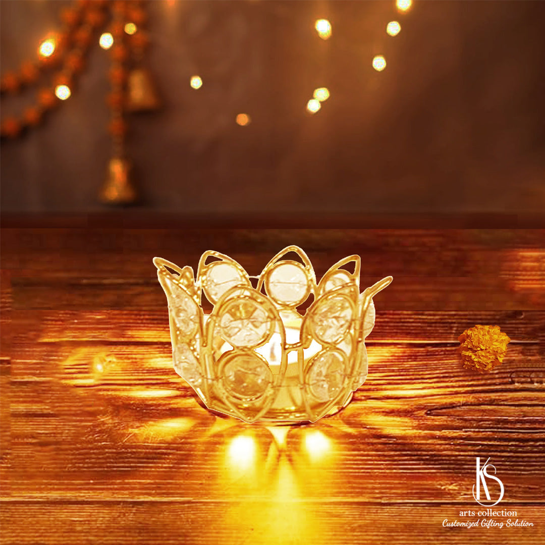 Add a touch of elegance to any space with the KS Metal Lotus Tealight Candle Holder. Perfect for gifting from our online gift shop.