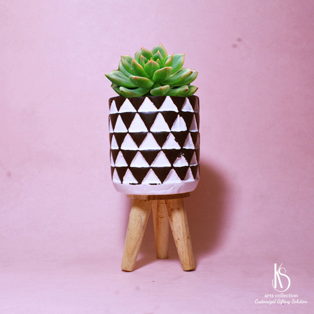 Introducing our charming KS Painted Ceramic Pot with Stand! Perfect for herb planters and personalized gifts. Easy to find in our Online Gift Shop