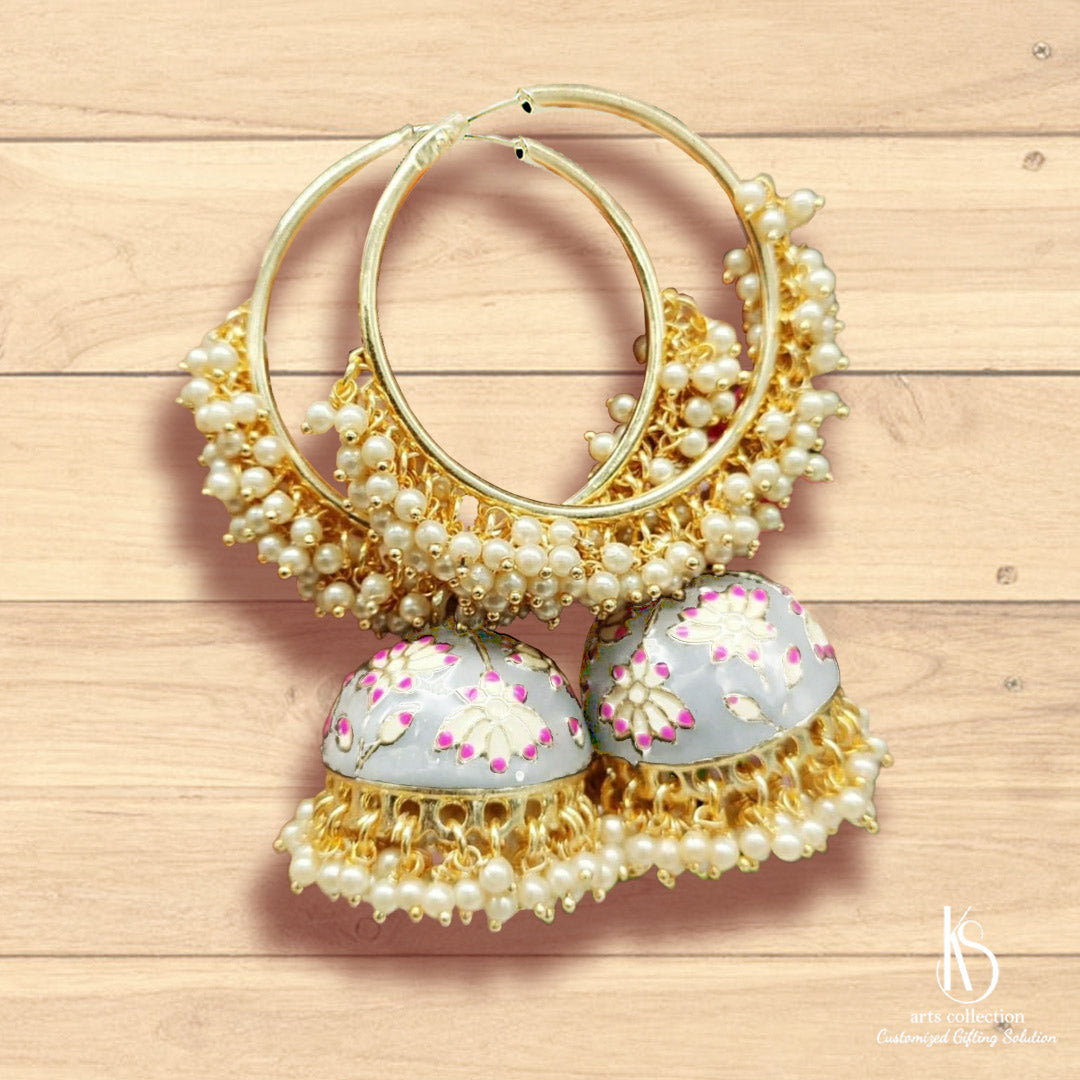 Make a statement with these beautiful KS Pearl Jhumkas! The perfect personalized gift for any occasion. Customize yours at our online gift shop.