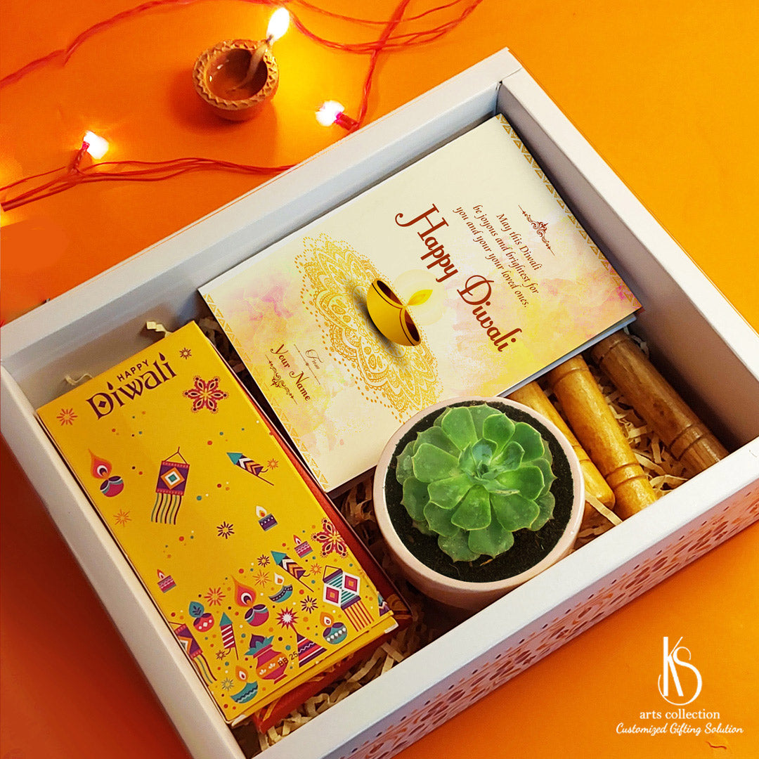 Make this Diwali extra special with our KS Saraswati kamal Succulent Diwali Gift Hampers. Shop now at our Online Gift Shop for personalized and customized presents.