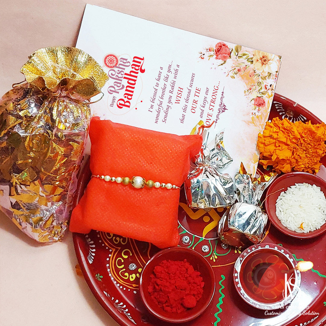 Make Rakhi memorable with our KS Delightful Chocolate Potli Gift Hamper! Sweet chocolates in a personalised gift potli – only at our online gift shop.