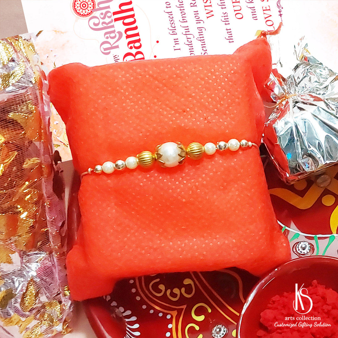 Sweeten your celebration with our KS Delightful Chocolate Potli Rakhi Gift Hamper. Order from our online shop for a memorable personalised gift experience.