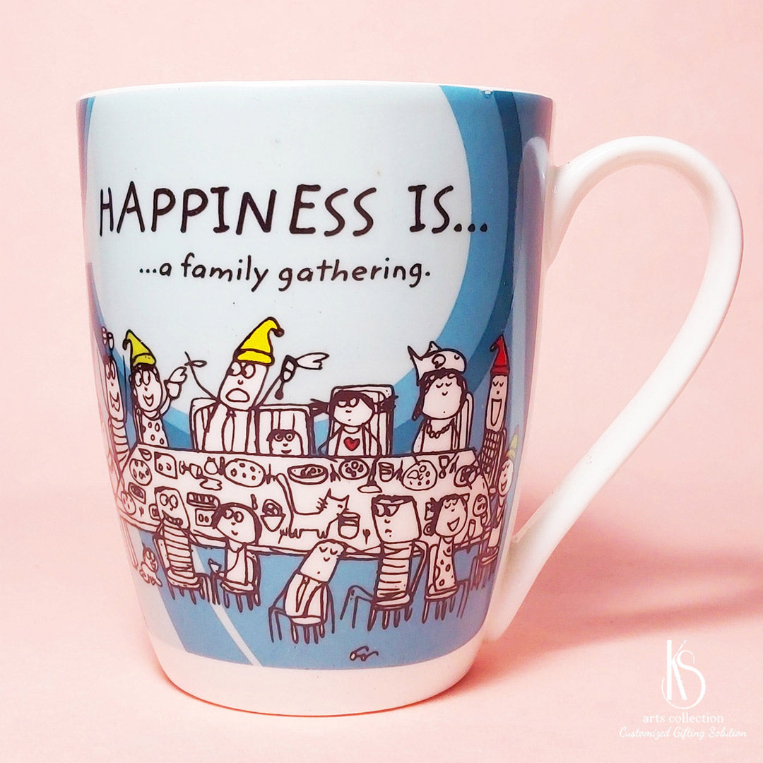 The KS Happy Family Gift Hamper from our online gift shop is perfect for families get together. Includes a personalised gift and a unique printed Ceramic mug.