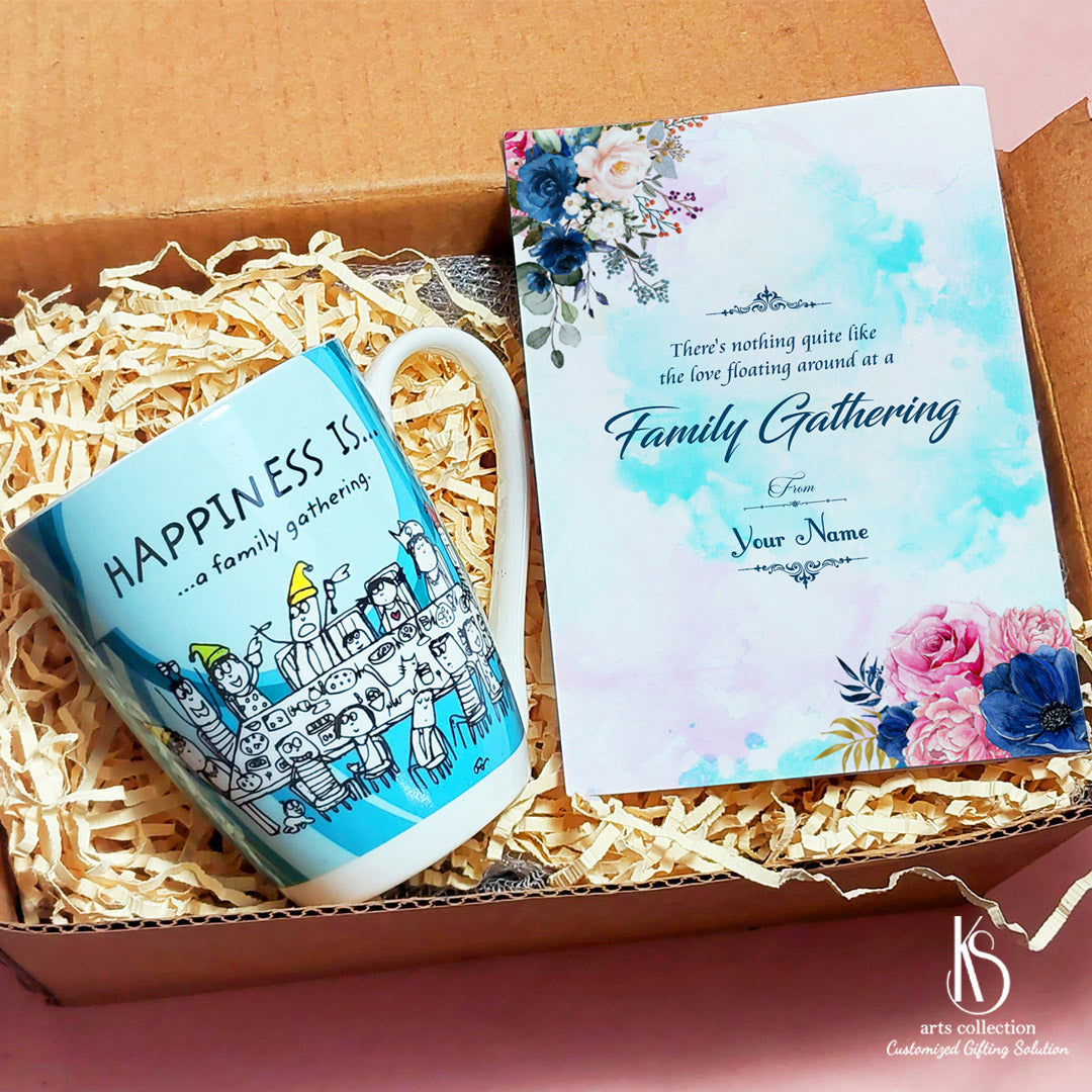 Explore the KS Happy Family Gift Hamper on our online gift shop. It's a trove of personalised gifts including a beautifully printed Ceramic mug.