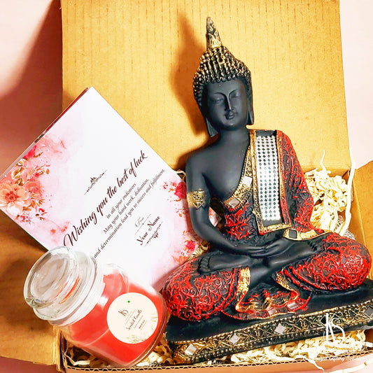 Breathe serenity into your day with the KS Peaceful Bliss Meditating Buddha Gift Hamper. Our online gift shop is ready to make it the perfect personalised gift.