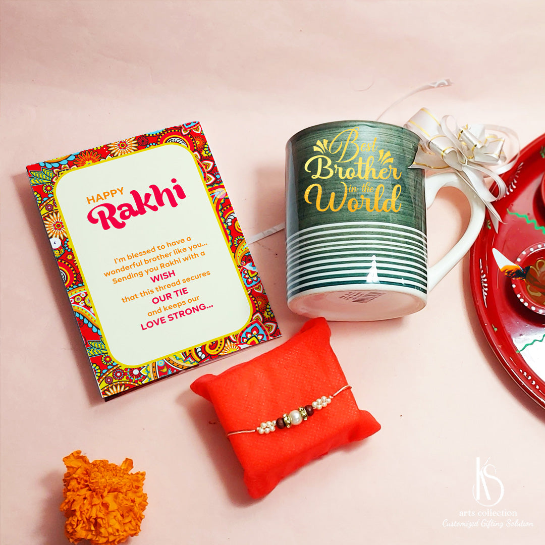 Head over to our online gift shop for the Ks Rakhi Gift Hamper featuring a heart-warming printed ceramic mug. Ideal for a personalised gift this Rakhi